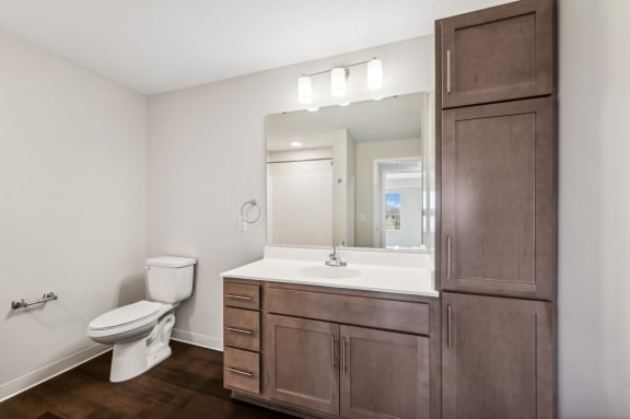 a bathroom with a toilet and a sink and a mirror