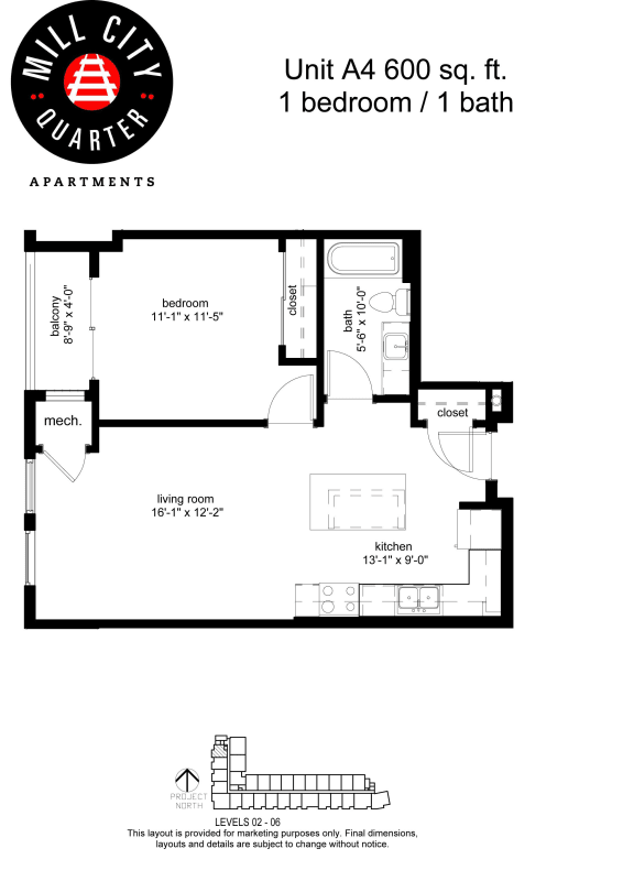 Mill City Quarter Floorplan, Minneapolis, Minnesota