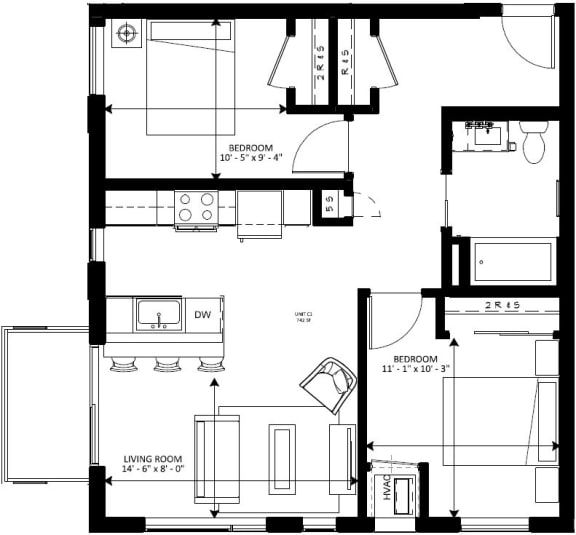 Lake Street Dwelling floorplan, Minneapolis, Minnesota