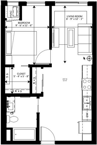 Lake Street Dwelling floorplan, Minneapolis, Minnesota