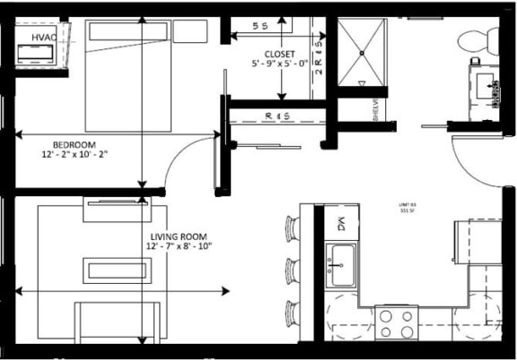 Lake Street Dwelling floorplan, Minneapolis, Minnesota