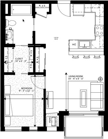 Lake Street Dwelling floorplan, Minneapolis, Minnesota