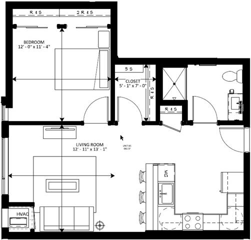 Lake Street Dwelling floorplan, Minneapolis, Minnesota