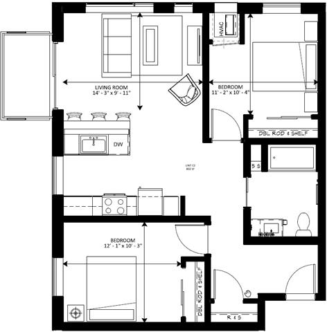 Lake Street Dwelling floorplan, Minneapolis, Minnesota