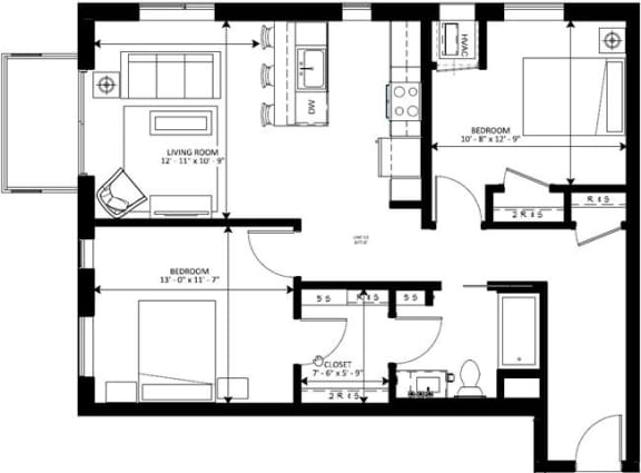Lake Street Dwelling floorplan, Minneapolis, Minnesota