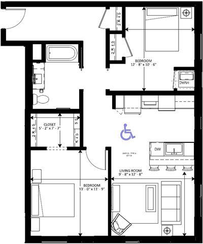 Lake Street Dwelling floorplan, Minneapolis, Minnesota