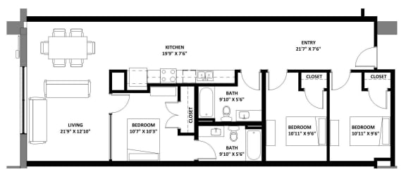 Amber Union floorplan, Falcon Heights, Minnesota