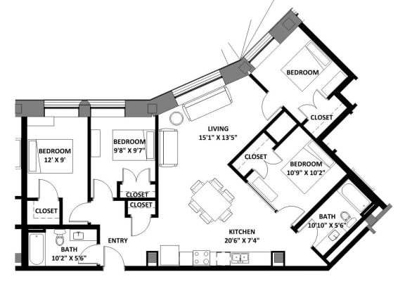 Amber Union floorplan, Falcon Heights, Minnesota