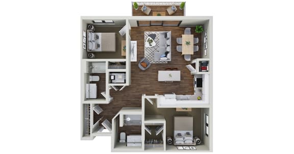 a 1 bedroom floor plan with a bathroom and a living room