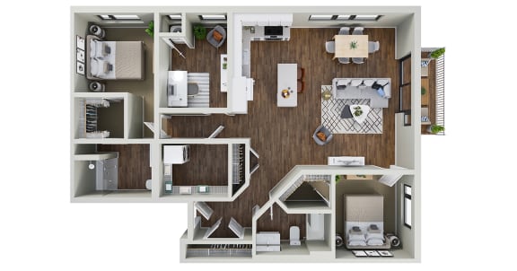 a 1 bedroom floor plan with a bathroom and a living room