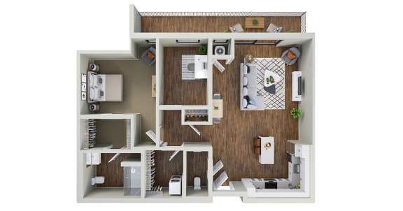 a1 floor plan  1 bedroom with 2 baths  1192 square feet