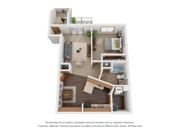  Floor Plan One Bedroom With Den