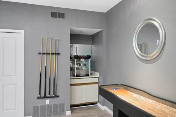 Game and Billiards room at Eastwood Village Apartments in Clinton Township, MI.
