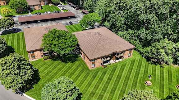 Expansive green space at Eastwood Village Apartments in Clinton Township, MI.
