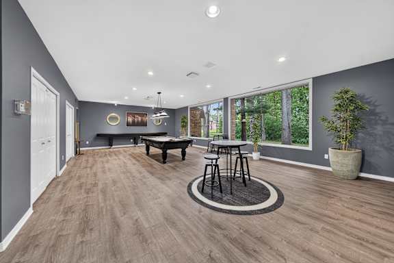 Game and Billiards room at Eastwood Village Apartments in Clinton Township, MI.