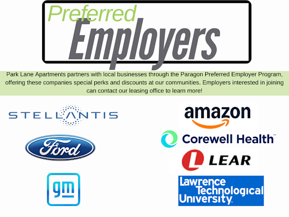 Preferred Employers Poster at Park Lane Apartments, Southfield, 48033
