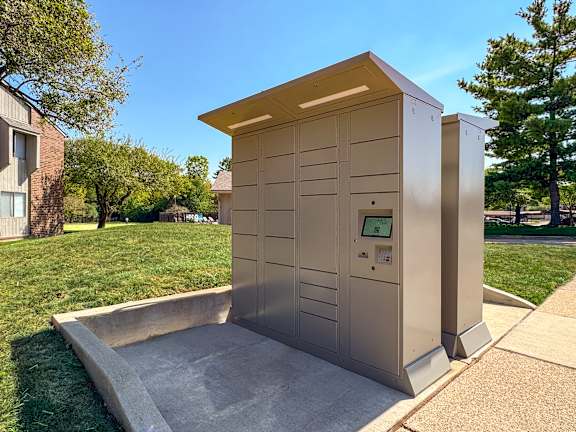 24-hour secure package lockers at Three Oaks Apartments in Troy, MI.