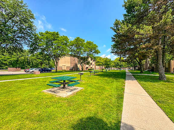Fresh Green Garden at Woodland Villa Apartments, Westland, Michigan