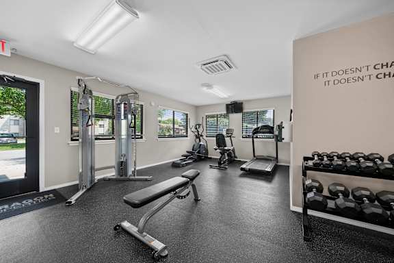 Exercise Room at Woodland Villa Apartments, Michigan, 48185