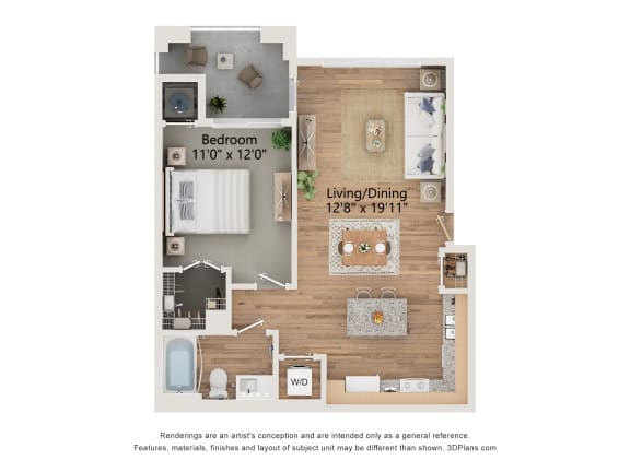 1 Bedroom Floor Plan at 67 Flats, Glendale Arizona