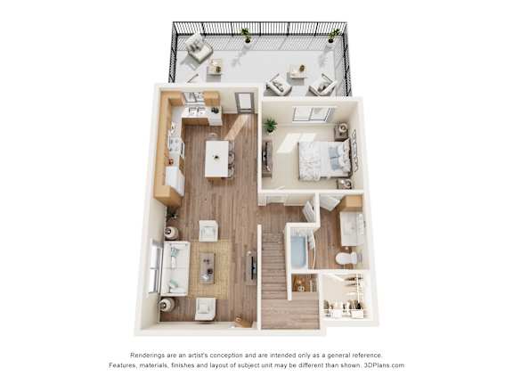 1FL 1bedroom Floor Plan at Allasso Ranch Apartments, Surprise, AZ, 85387