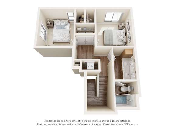 2FL 2bedroom Floor Plan at Allasso Ranch Apartments, Arizona, 85387