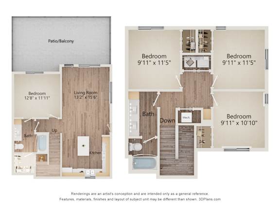 4A Combined Floor Plan at Allasso Ranch Apartments, Arizona
