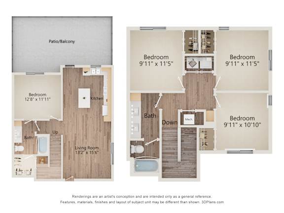 4B Combined Floor Plan at Allasso Ranch Apartments, Arizona