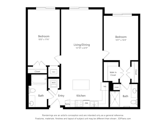 2B2B K Floor Plan at Anchor at Gulf Harbors 62+ Apartments, New Port Richey