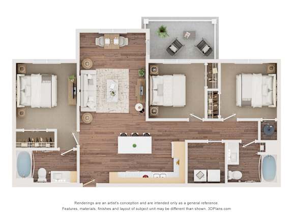 Floor Plan  3A Floor Plan at Anson Crossing Apartments, Texas