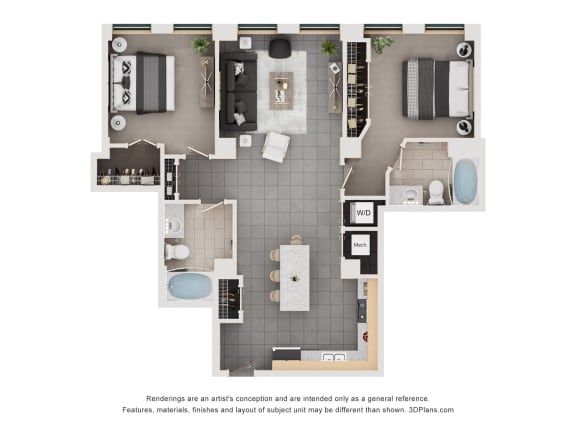 a floor plan is shown in this rendering