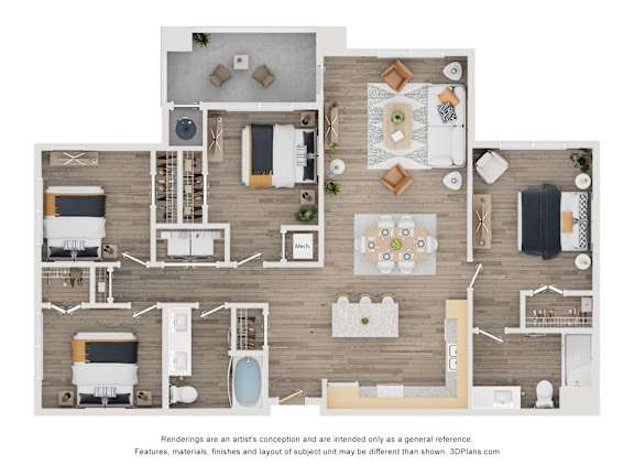 Floor Plan  4 bed 2 bath D at Arterra Apartment , Surprise, Arizona