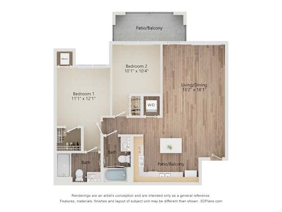 2BR A Floor Plan at Cobia Cove Apartments, Florida, 34691