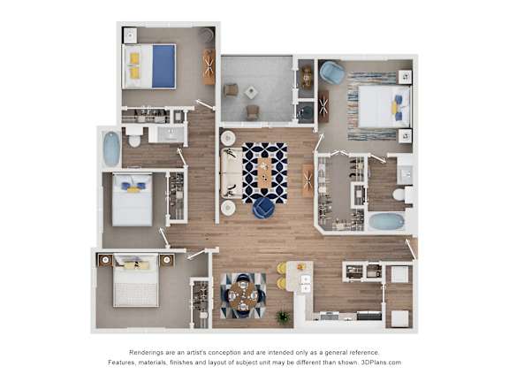 Nueces Floor Plan at Eight 99 at Hazelwood Apartment, Princeton, 75407
