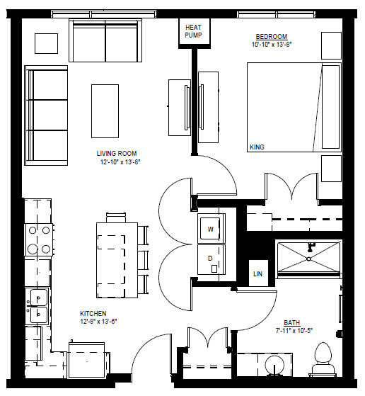 1500 Nicollet_1 Bedroom Floor Plan  at 1500 Nicollet, Minneapolis