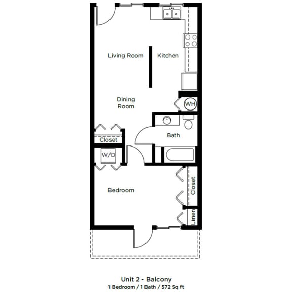 Dominium_1601 Colorado_1 Bedroom Floor Plan