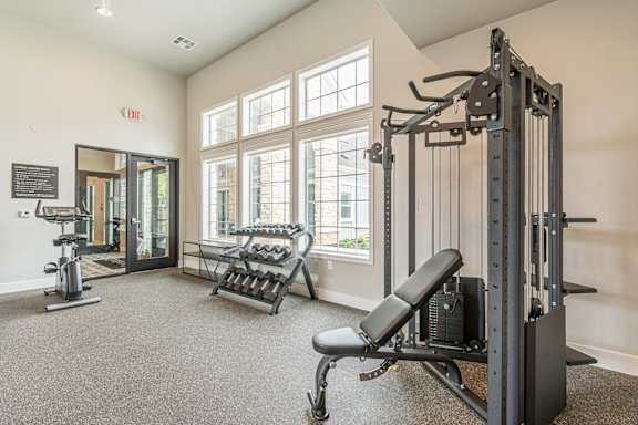 the preserve at ballantyne commons fitness room with exercise equipment