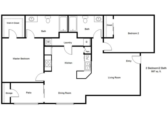 Floor Plan  Copper Cove_2 Bedroom Floor Plan