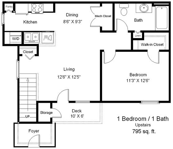 Copper Gate_1 Bedroom Floor Plan