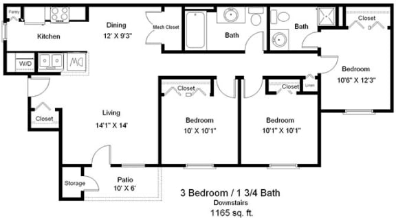 Copper Gate_3 Bedroom Floor Plan