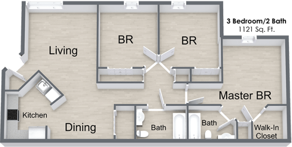 Cortland Estates_3 Bedroom Floor Plan