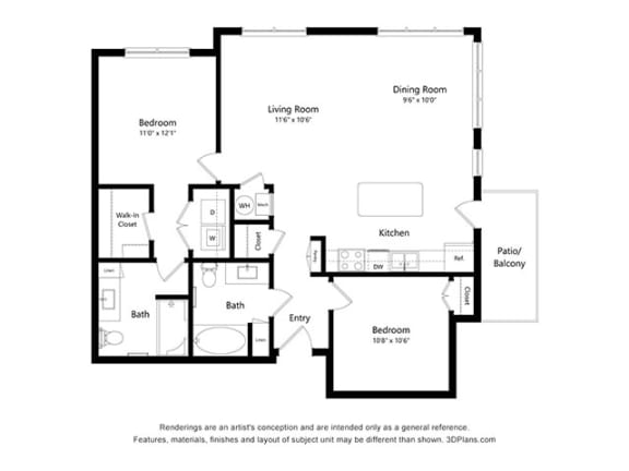 Two Bed Two Bath A Floor Plan Two Bed Two Bath A Floor Plan at Covington Crossings 55+ Senior Living, Georgia