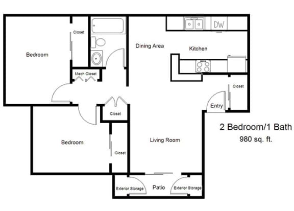 Desert Palms_2 Bedroom Floor Plan