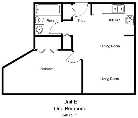 Dove Tree_1 Bedroom Floor Plan