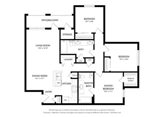 Franklin Park_3 Bedroom Floor Plan