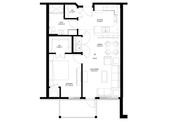 1 Bedroom Floor Plan