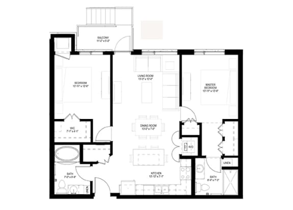 Grand Central Flats_2 Bedroom Floor Plan