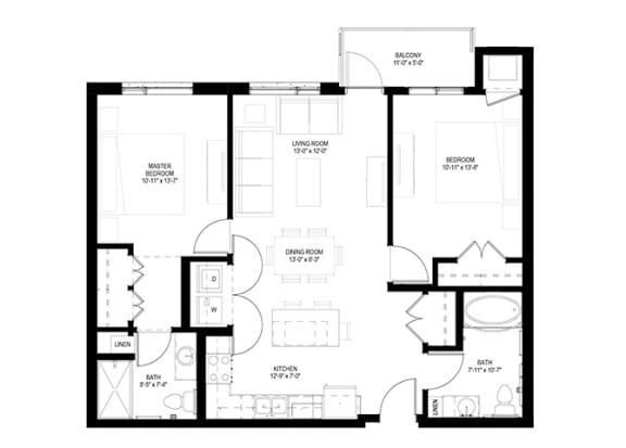 Grand Central Flats_2 Bedroom Floor Plan