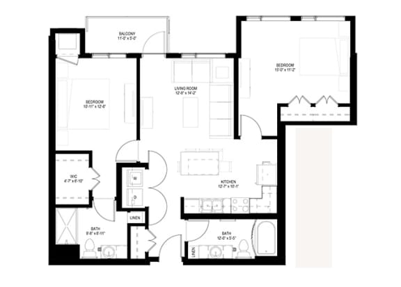 Grand Central Flats_2 Bedroom Floor Plan