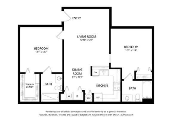 2 Bedroom Floor Plan